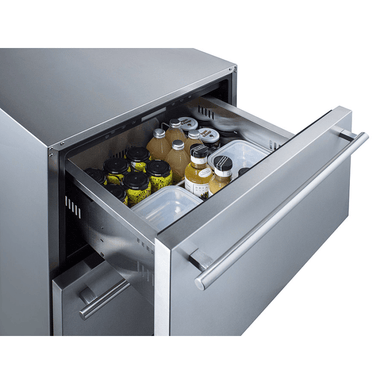 2-Drawer Fridge Condiments in Drawer Angle View